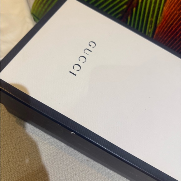 Gucci Women's Mint Green Loafers with Gold Accents - Picture 3 of 4